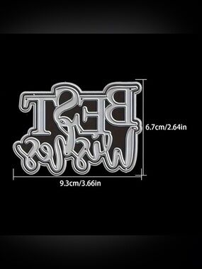 Best Wishes and More! Script Metal Cutting Die - Silver NWT